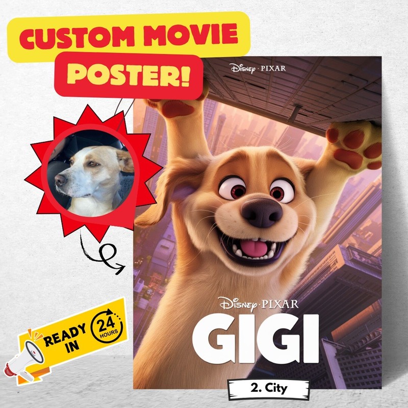 Custom Pixar Movie Poster- Personalized Digital Artwork gallery