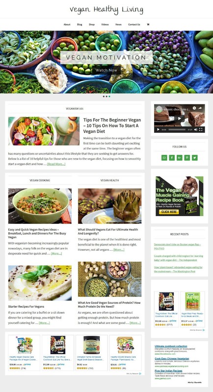 * VEGAN HEALTH * store blog affiliate website business for sale AUTO CONTENT gallery