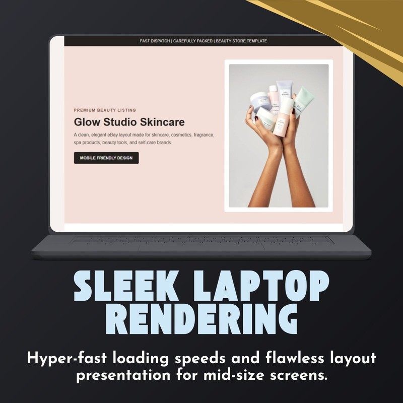 eBay Listing Template HTML Mobile Responsive Beauty Skincare Cosmetics 2026✅ gallery