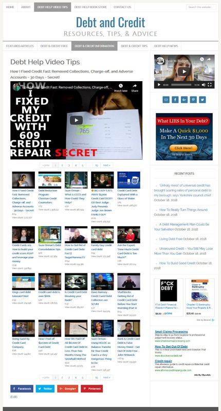 * DEBT & CREDIT RELIEF * affiliate website business for sale with AUTO CONTENT! gallery