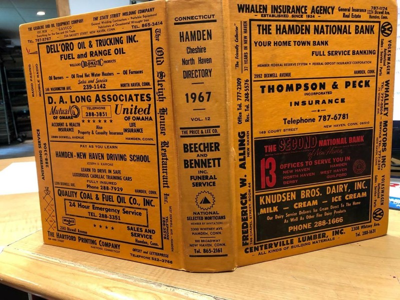 1967 HANDEN-CHESHIRE-NORTH HAVEN CONNECTICUT PRICE AND LEE DIRECTORY