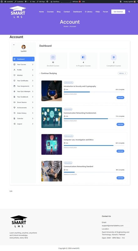 Comprehensive Smart Learning Management System (SLMS) - Feature-Rich LMS Built gallery