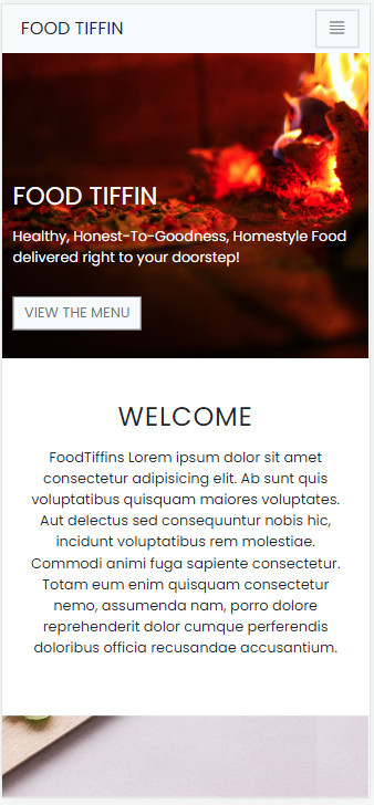 Food Tiffin HTML Bootstrap Responsive Template gallery