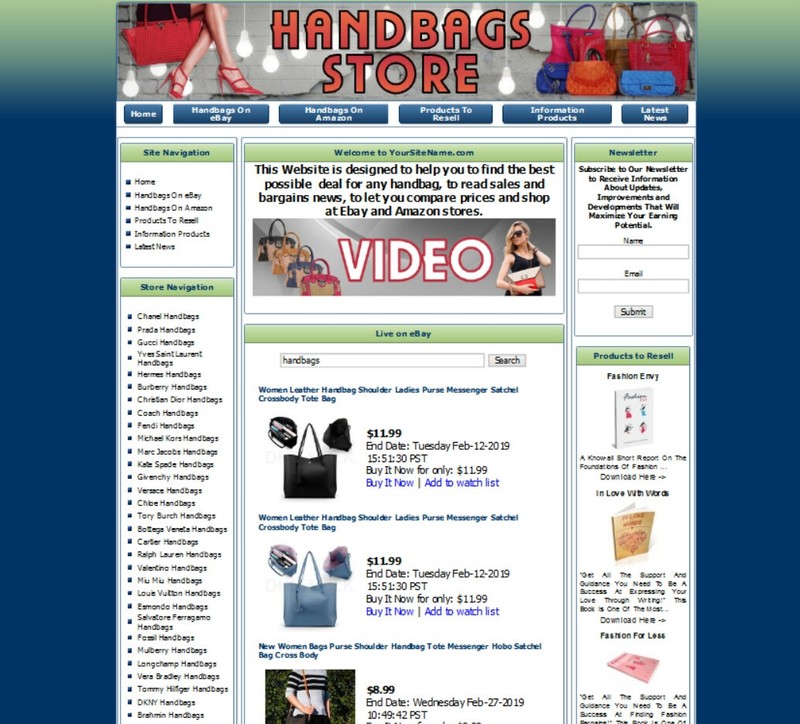 DESIGNER COACH HANDBAG PURSE STORE - Premium Affiliate Website Business For Sale gallery