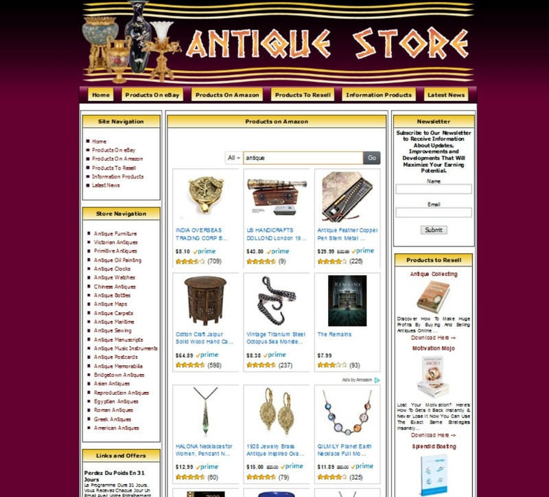 ANTIQUE STORE WEBSITE FOR SALE.Amazon Store Google Youtube Business gallery