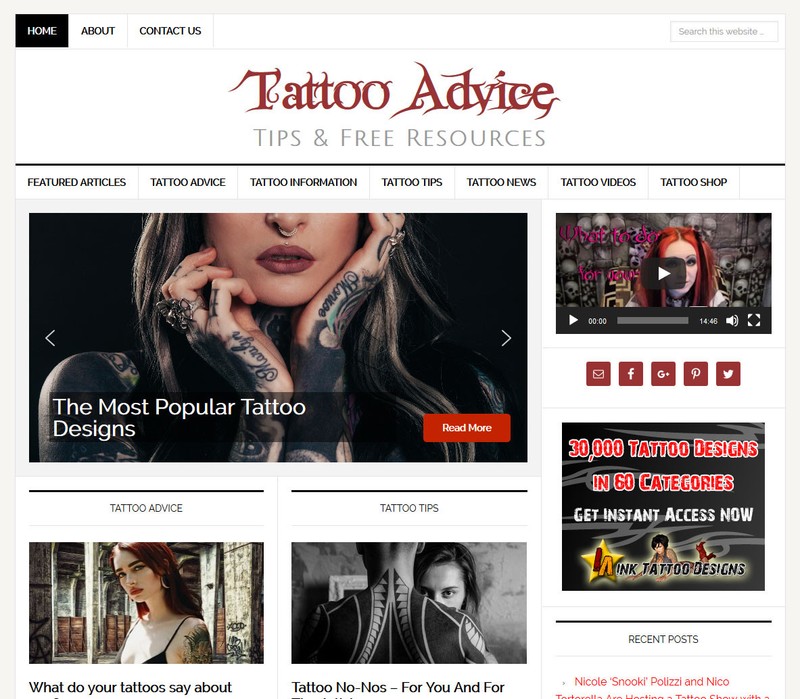 * TATTOO TIPS * niche website business for sale with AUTO UPDATING CONTENT!