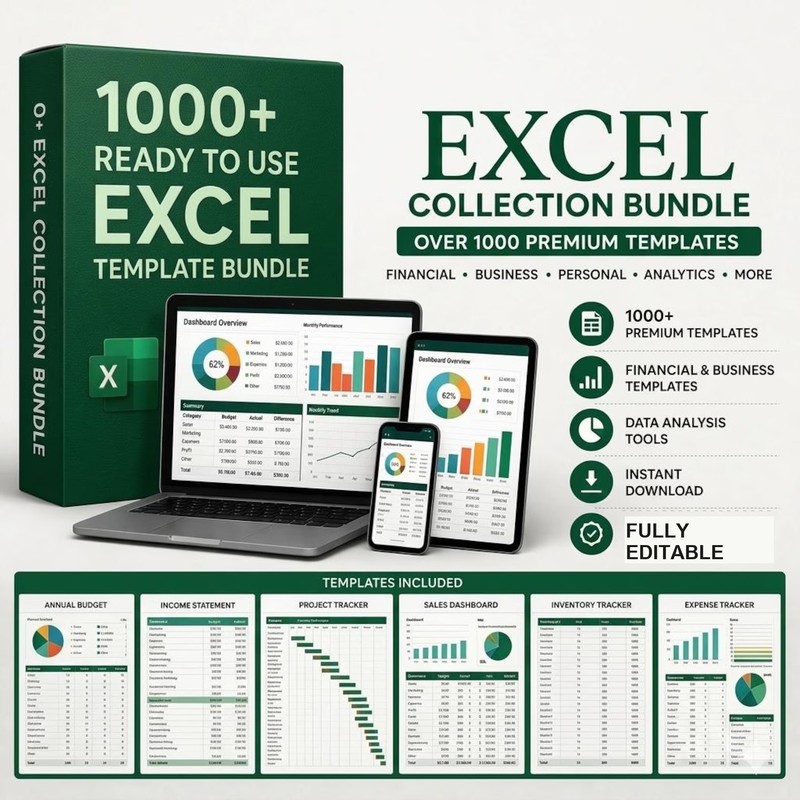 1000+ Excel Templates Bundle for Business Finance Budget Project Planning 2026✅ gallery