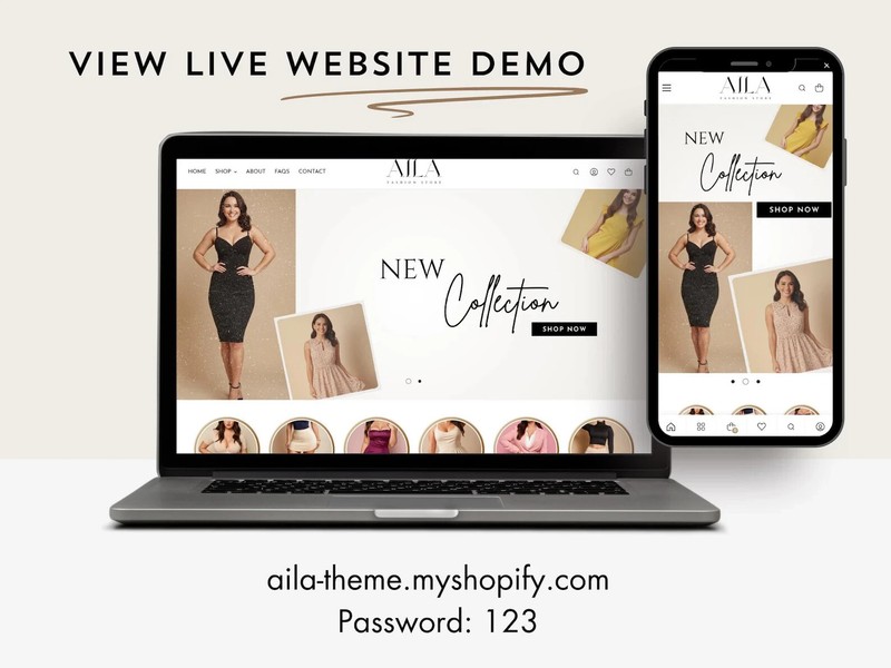 Aila Shopify Theme, Elegant Boutique Shopify Template, Fashion Store Shopify 2.0 gallery