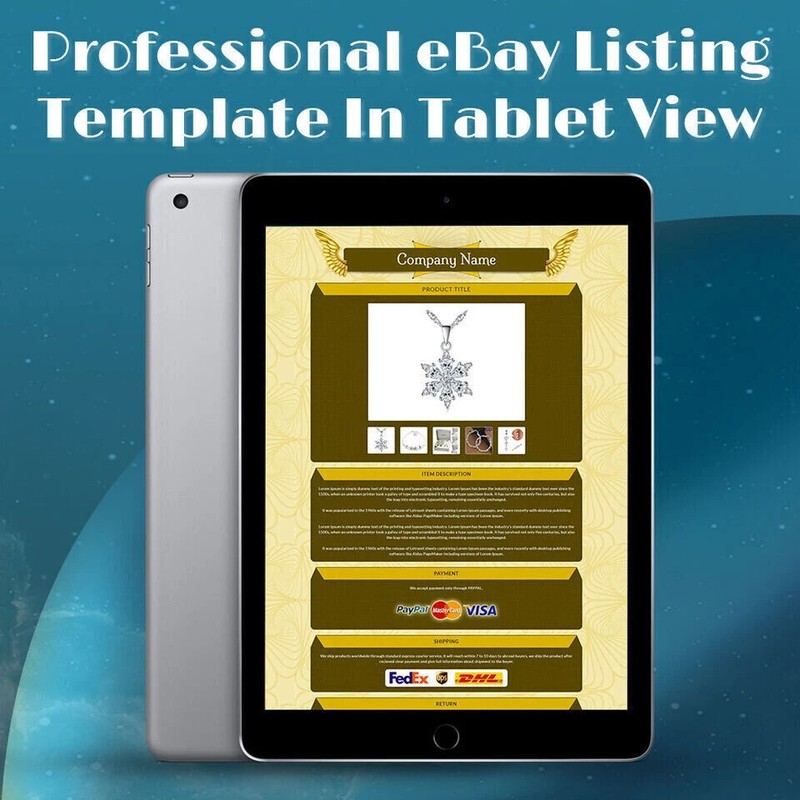Professional eBay Mobile Responsive eBay Listing Template Auction Template gallery