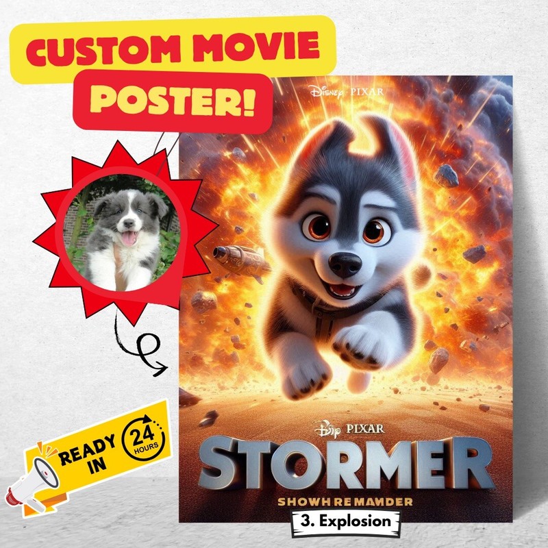 Custom Pixar Movie Poster- Personalized Digital Artwork gallery