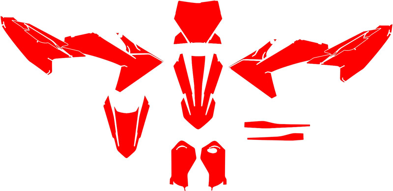 KTM SX 65 2024 Vector template a escala real 1:1