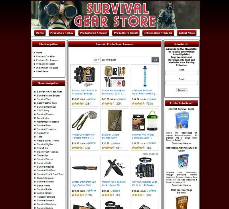SURVIVAL GEAR STORE Affiliate Website+Amazon+Google Adsense gallery