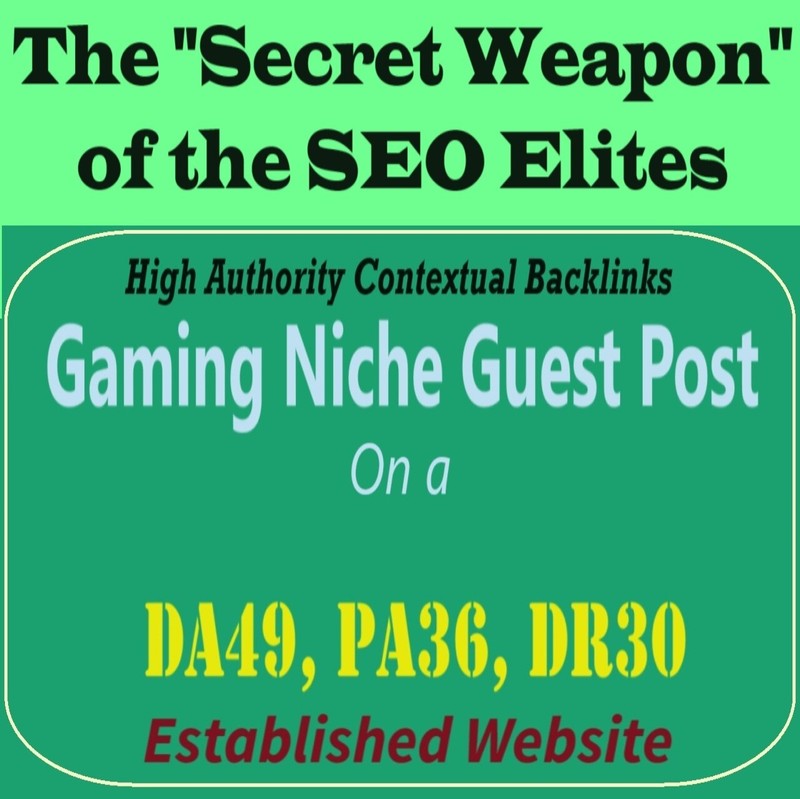 Premium SEO Guest Post on my DA40+ Gaming Blog with Dofollow backlink