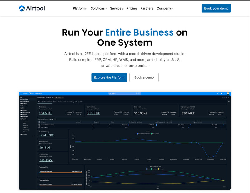 Enterprise Business Website Template | SaaS Landing Page | ERP CRM Platform gallery