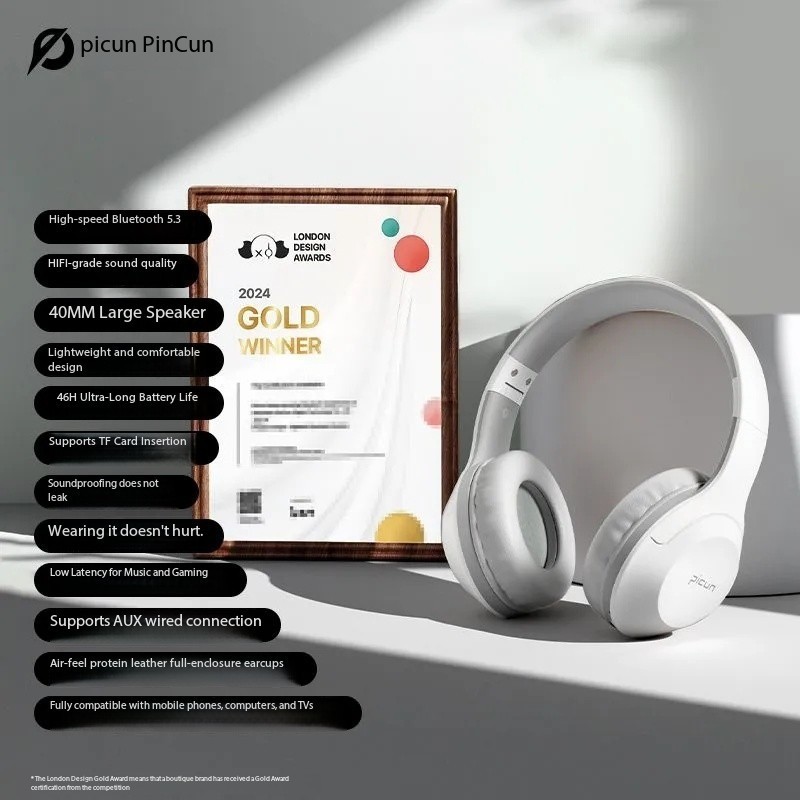 Pincun B-01S Bluetooth Headphones Over-Ear Noise-Canceling Gaming Music Wireless gallery