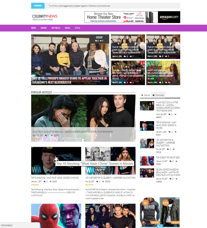 🥇 Turnkey WordPress Celebrity News Website - Autopilot, Easy Customization