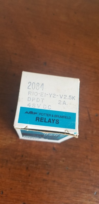 Vintage Potter & Brumfield Coil Relay 2084 RIO-E1-Y2-V2.5K 48V DC 2A gallery
