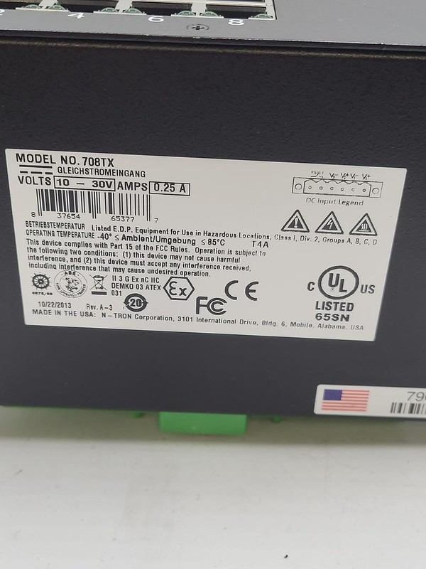 N-Tron 708TX Managed Industrial Ethernet Switch, 8-Port, 10-30VDC 0.25A gallery
