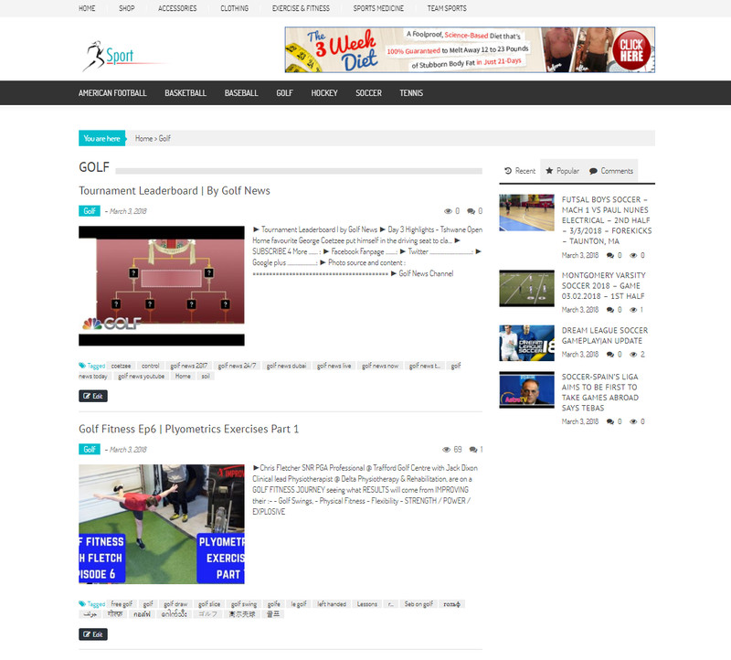 🥇 Top Daily Sports News Website Script - Wordpress, Autopilot, Google Adsense gallery