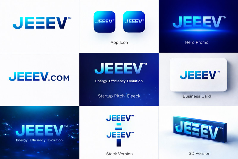 JEEEV.com • Premium 5 Letter .COM Domain Name + Brand Package + Website + Logo gallery