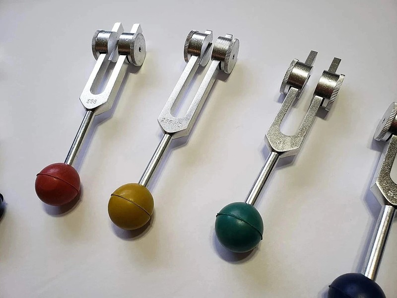 Solfeggio Tuning Forks Weighted Set of 9 with Color Removable Balls for Healing gallery
