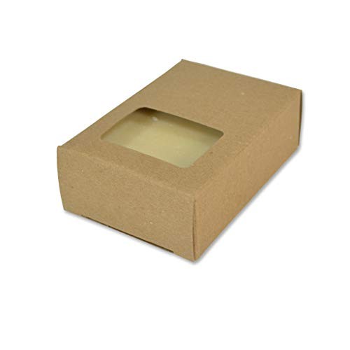 Rectangle Window Soap Boxes Kraft Handmade Elegant Artisan Weddings 50 Pack gallery