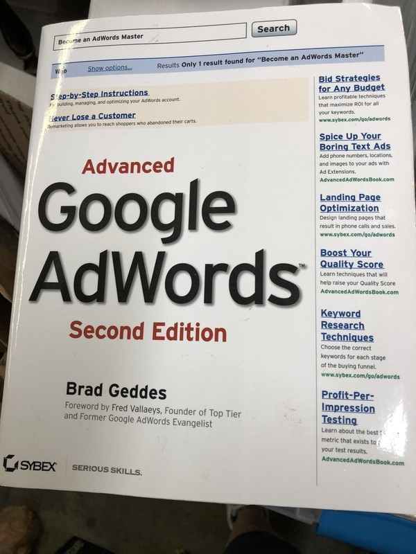 Google Ad Words Book Advertising Promotion Yahoo Search Bing