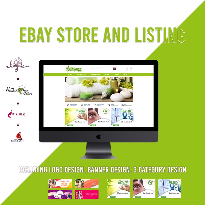 eBay store Listing Template design, Emerald theme Purple FREE LOGO,BANNER DESIGN gallery