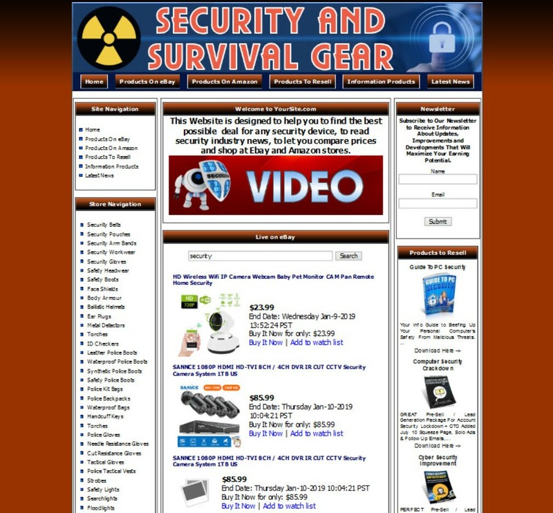 SECURITY AND SURVIVAL GEAR STORE WEBSITE BUSINESS FOR SALE gallery