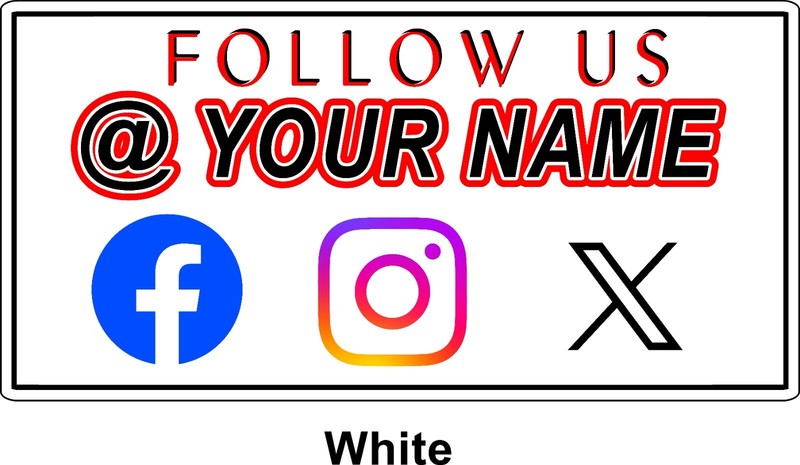 Car and Truck Door Magnets Signs Social Media @Your Company Many Colors 12"x24" gallery