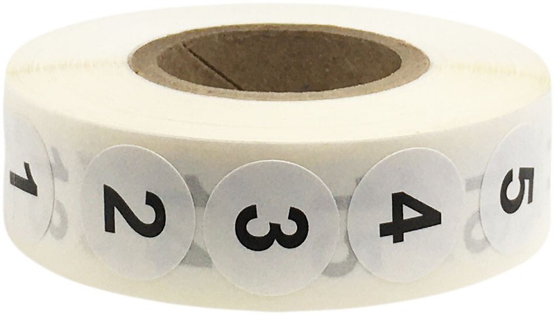 Consecutive Numbers 1-100 Labels | .5" Round | 10 Sets of 1-100 | 1000 Pack gallery