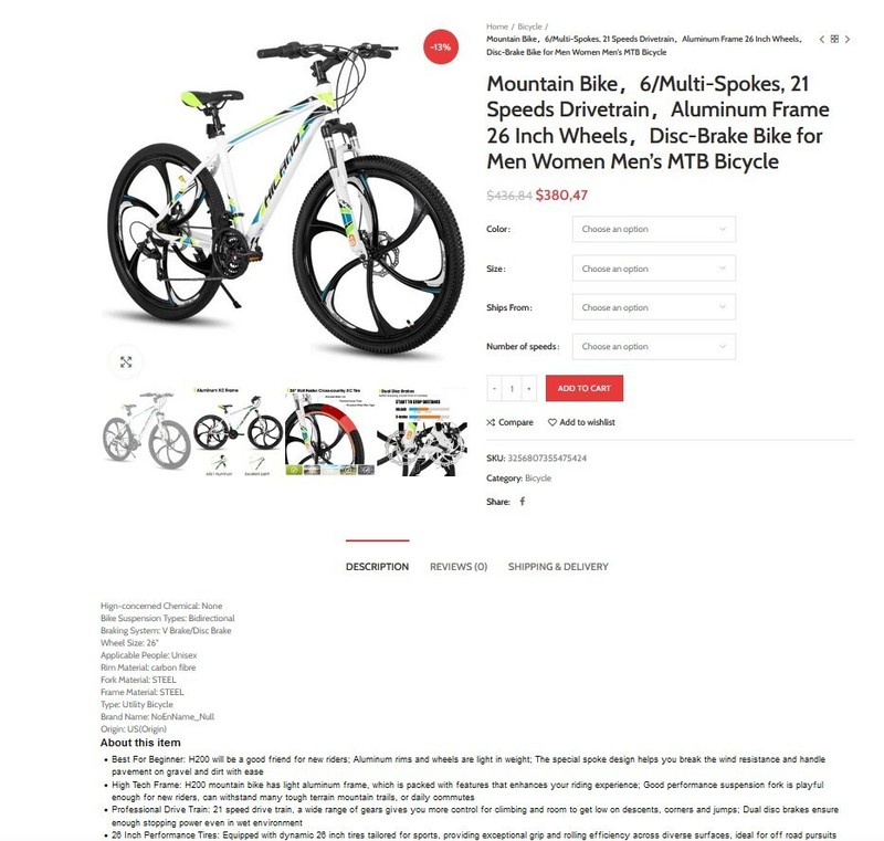 Turnkey Affiliate / Dropshipping Bicycles/Bikes Store Website+ Free Hosting gallery