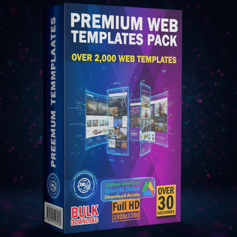 1,600+ Website Design Templates Pack – Build Stunning Websites Effortlessly