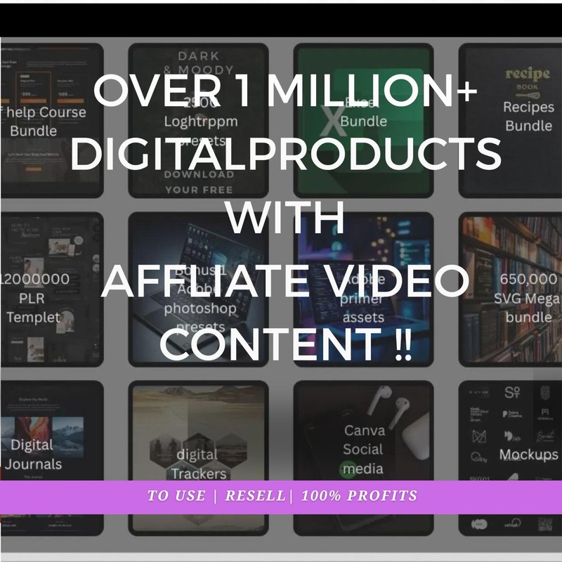 OVER 1 MILLION+ DIGITAL PRODUCTS WITH AFFLIATE VIDEO CONTENT