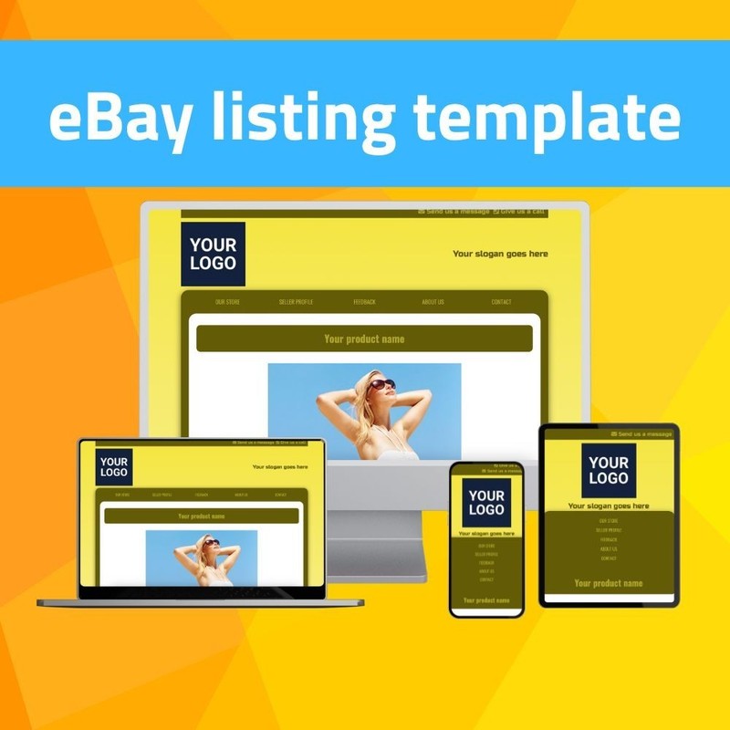 eBay Template - Responsive natural - yellow - Mobile Optimized + Editor