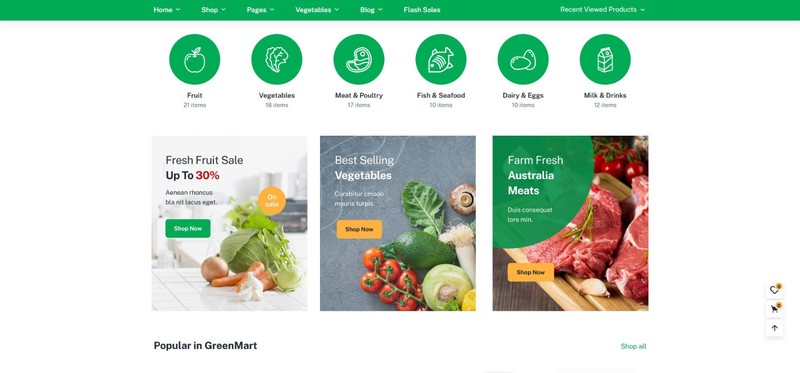 GreenMart ⭐GPL⭐ Lifetime Update – Organic & Food WooCommerce WordPress Theme gallery