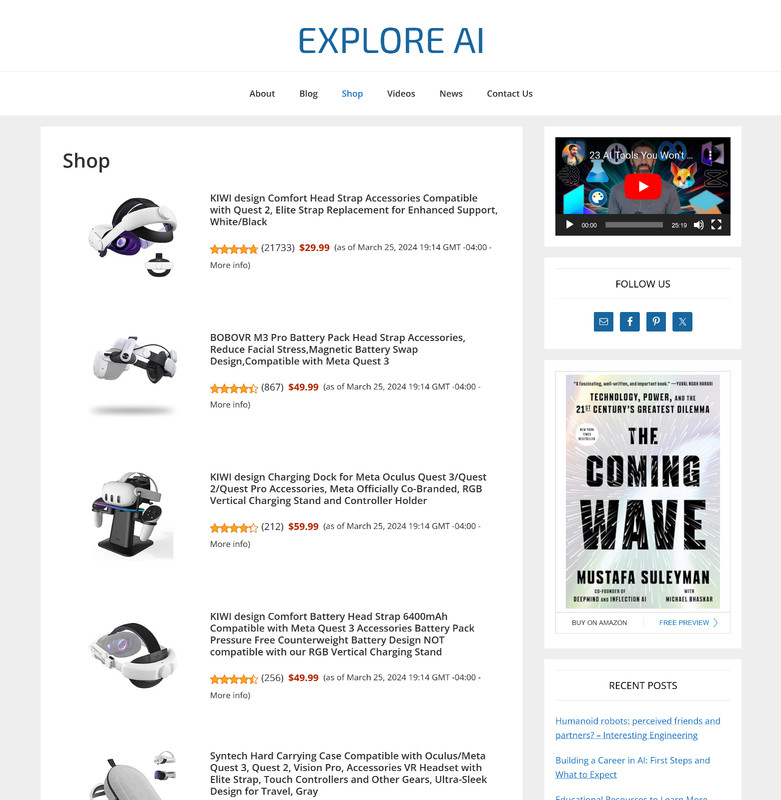 [NEW DESIGN] * Explore AI Website * Artificial Intelligence Blog AUTO CONTENT gallery