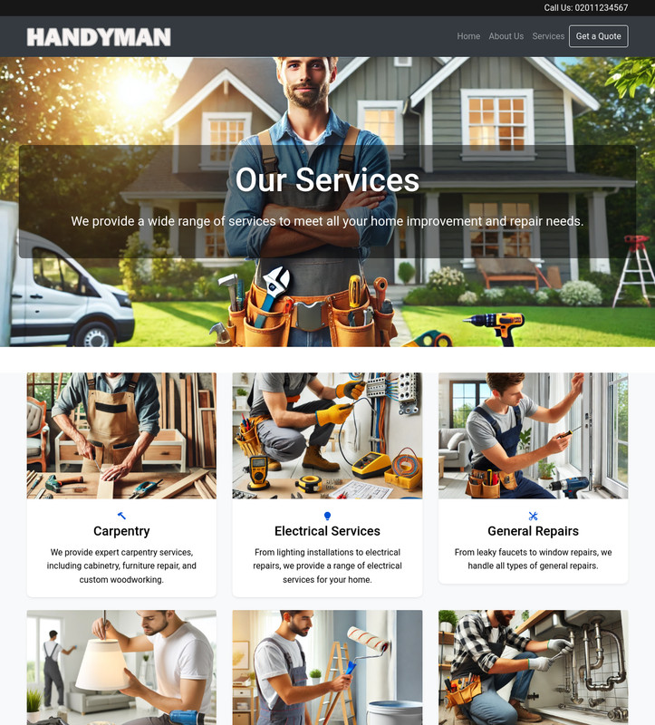 Handyman Website Business For Sale - A Ready-to-Use Professional Solution gallery