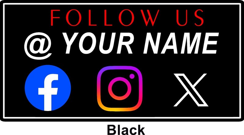 Car and Truck Door Magnets Signs Social Media @Your Company Many Colors 12"x24" gallery