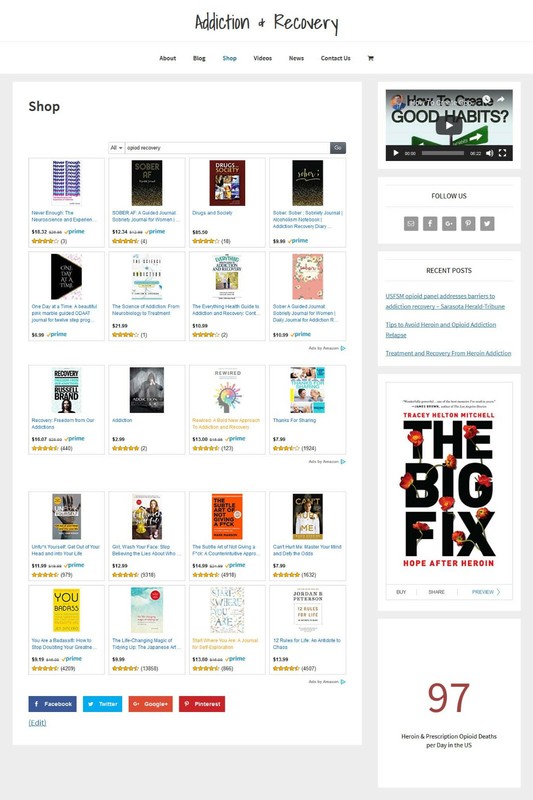 * RECOVERY & ADDICTION * store blog website business for sale with AUTO CONTENT gallery