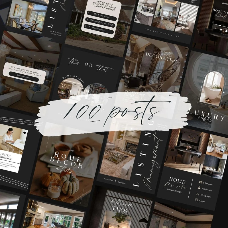 Luxury Real Estate Brand Kit Logo Suite + Colors + Fonts + Social Canva gallery