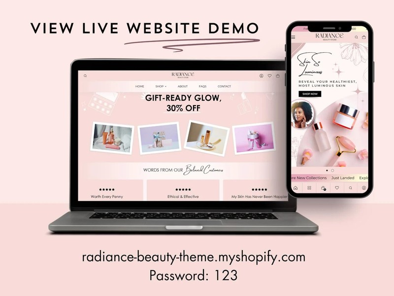 Radiance Beauty Shopify Theme, Skincare Cosmetics Store, Makeup Website Template gallery