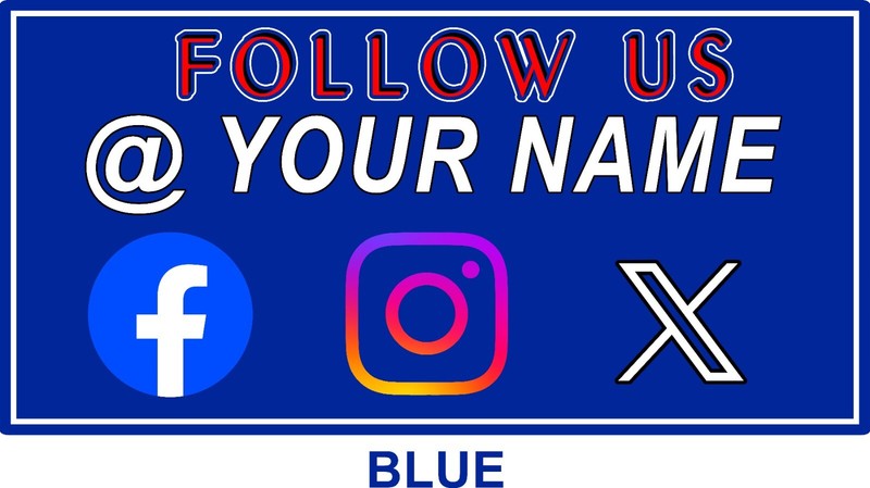 Car and Truck Door Magnets Signs Social Media @Your Company Many Colors 12"x24" gallery