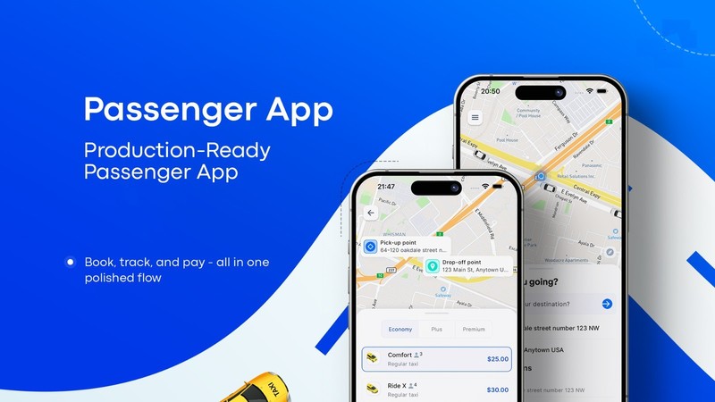 Cabora Taxi App – Complete Flutter Ride Hailing Solution with Admin Panel gallery