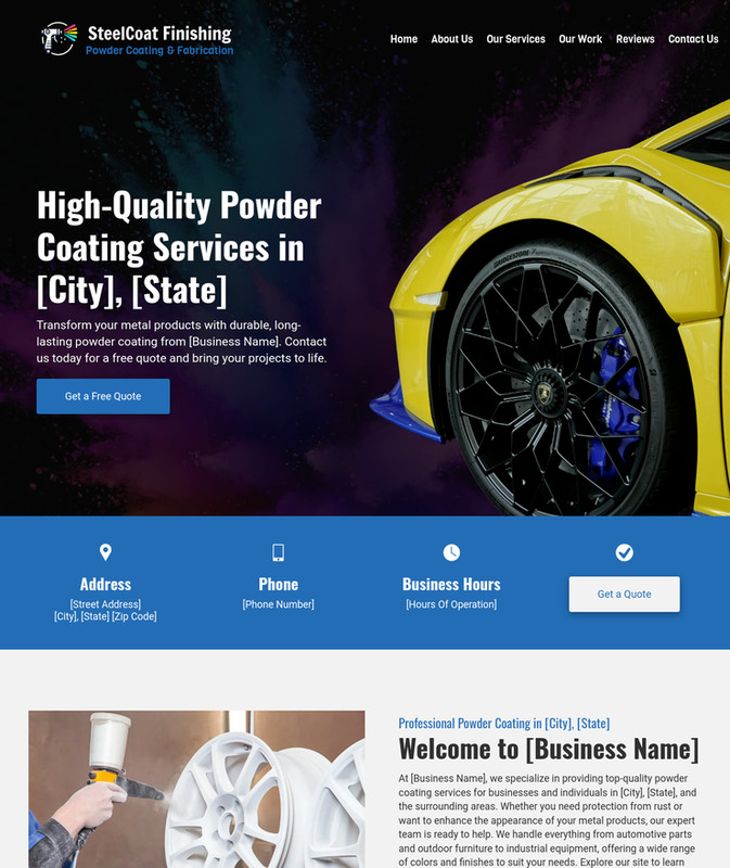 Powder Coating Customized Business Website *SEE FULL DESCRIPTION*