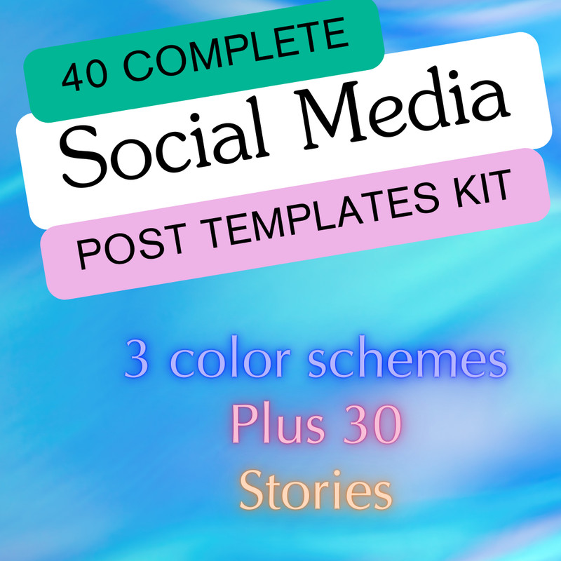 Social Media Post Templates Kit 40 PSD 3 Color Schemes & 30 Stories Bundle