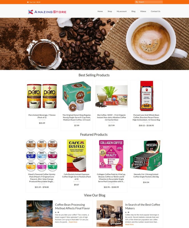 Coffee Store, Drop Shipping / Affiliate Website + Free Hosting with SSL