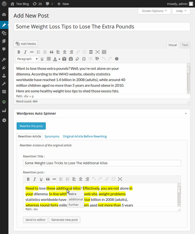 Wordpress Auto Spinner 3.19.0 Articles Rewriter Plugin Latest GPL License gallery