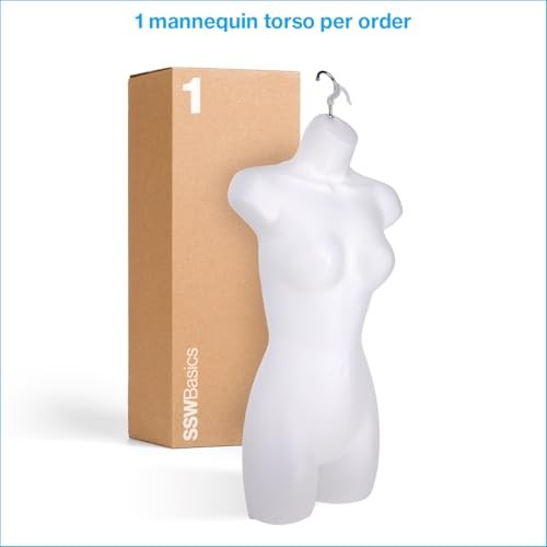SSWBasics Female Mannequin Torso Hanging Display Form Women's Sizes 5-10 Frosted gallery