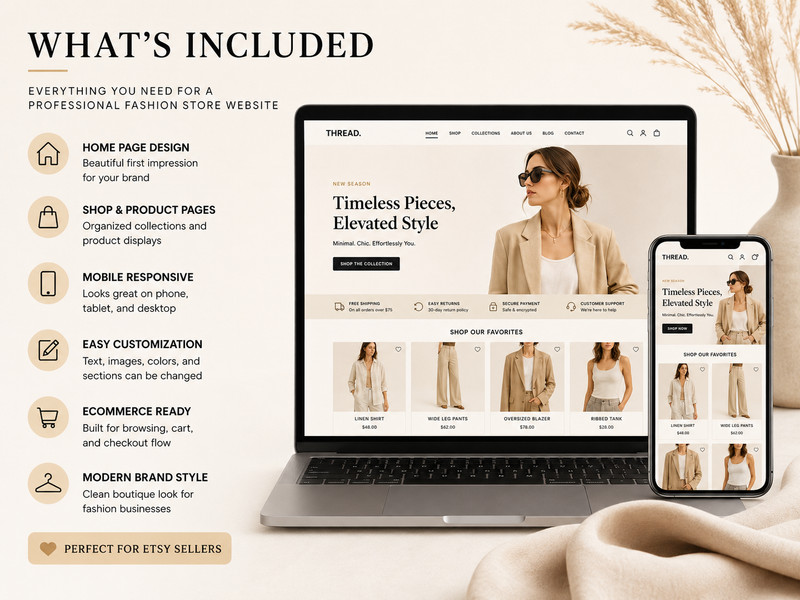 Custom Clothing Ecommerce Website Design Mobile Friendly Fashion Store gallery